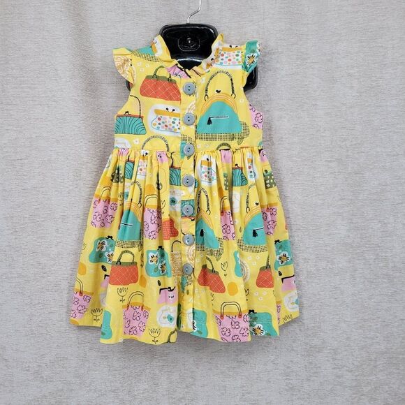 Little Miss Marmalade Glen Park Dress Wishful Yellow Purse Print - Picture 1 of 7